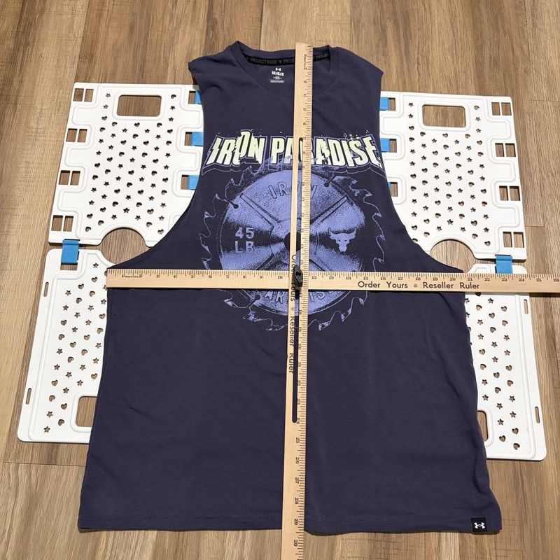 Under Armour Project Rock Purple Sleeveless Iron Paradise 45lb Blade Tank Top L gallery