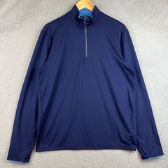 Polo Golf Ralph Lauren Mens Medium Navy Blue 1/4 Zip Wicking Pullover Shirt