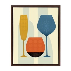 Kate & Laurel Sylvie Wine Framed Canvas Wall Art by Amber Leaders, 18×24″