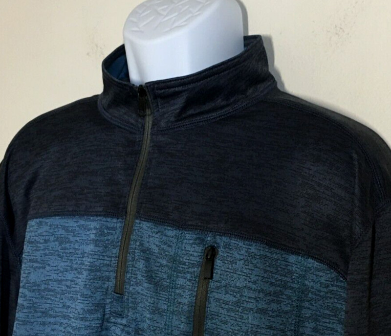 Van Heusen 1/4 Zip Pullover XL Blue Charcoal Classic Fit Performance Chest 51" gallery
