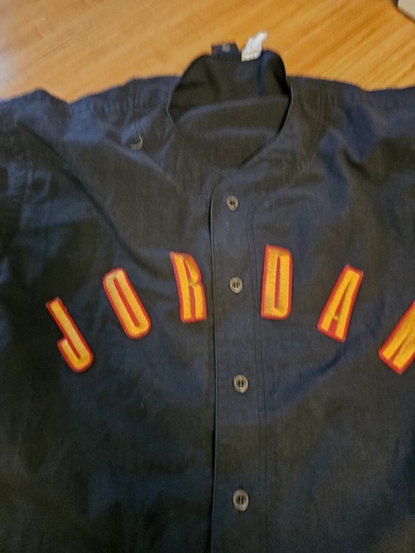 Vintage Air Jordan Button Up Jersey Nike 1990's Baseball Jersey Mens Size 2XL gallery