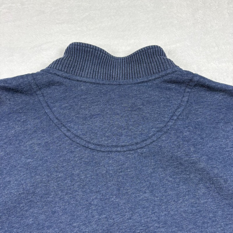 Orvis Pullover Mens XL Blue Mock Neck 1/4 Zip Fleece Relaxed Fit Stand Up Collar gallery
