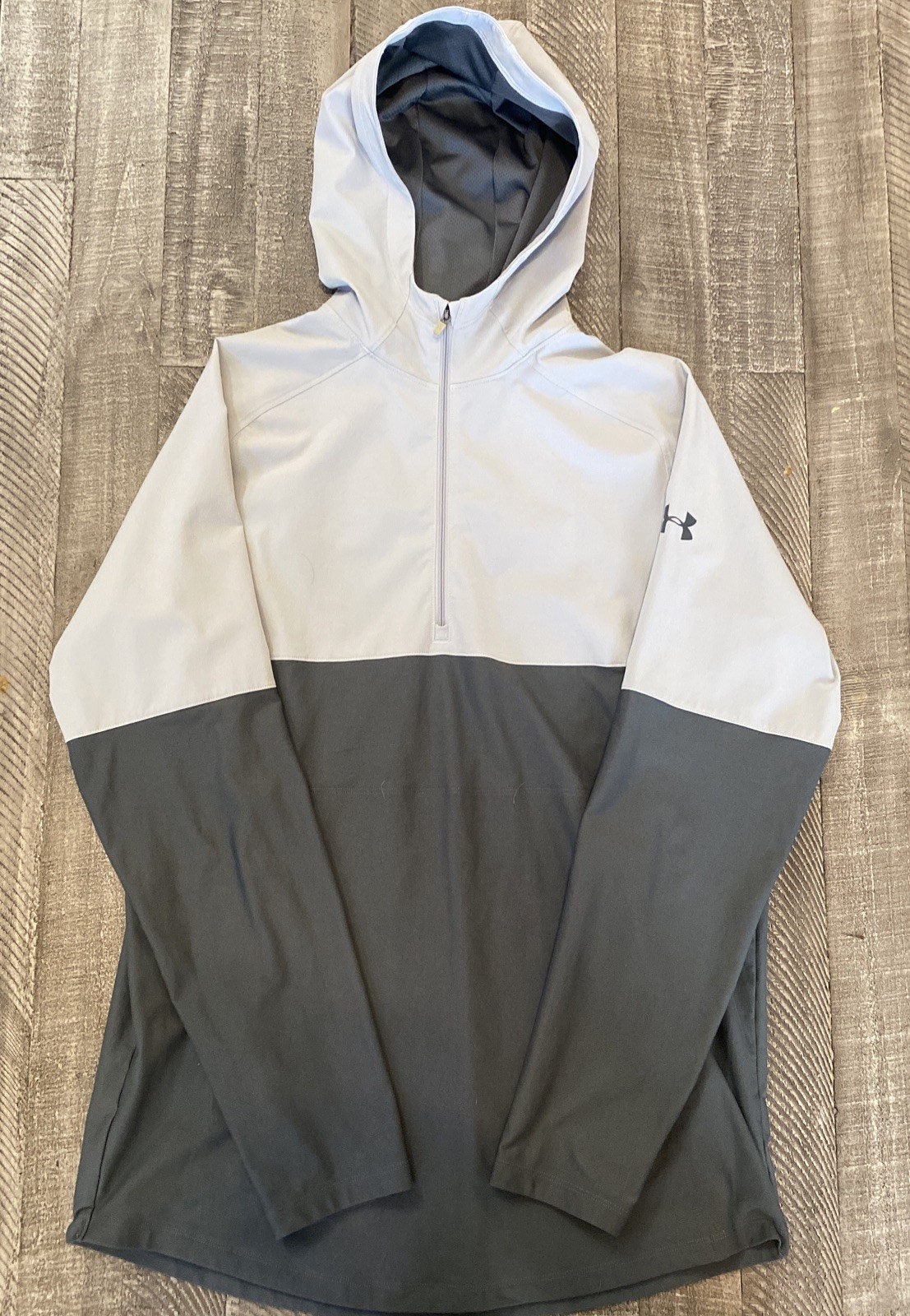 Under Armour Threadborne Hooded Jacket Mens 1/4 Zip Small Quick Dry Gray gallery
