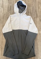 Under Armour Threadborne Hooded Jacket Mens 1/4 Zip Small Quick Dry Gray