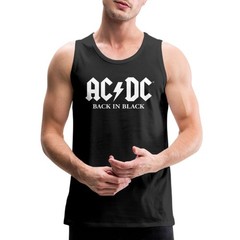 AC/DC Back In Black Album White Logo Men’s Premium Tank