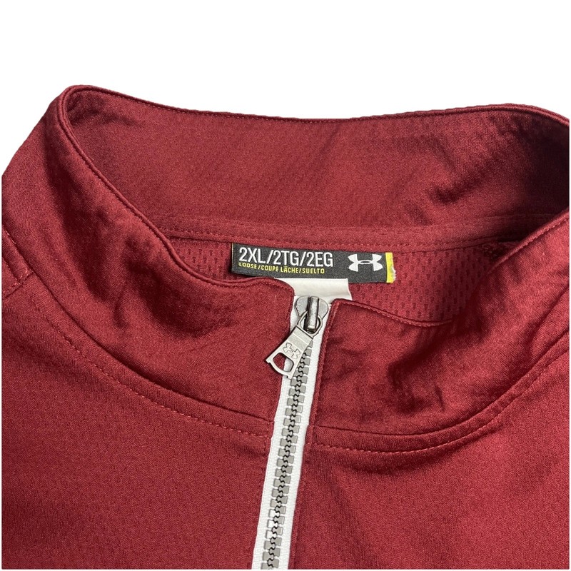 Under Armour American Sports Network Men’s 2XL 1/4 Zip Pullover Jacket Maroon gallery