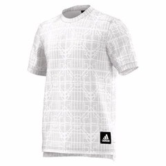 NWT MEN’S ADIDAS PERFORMANCE GRAPHIC TEE DNA WHITE & GREY