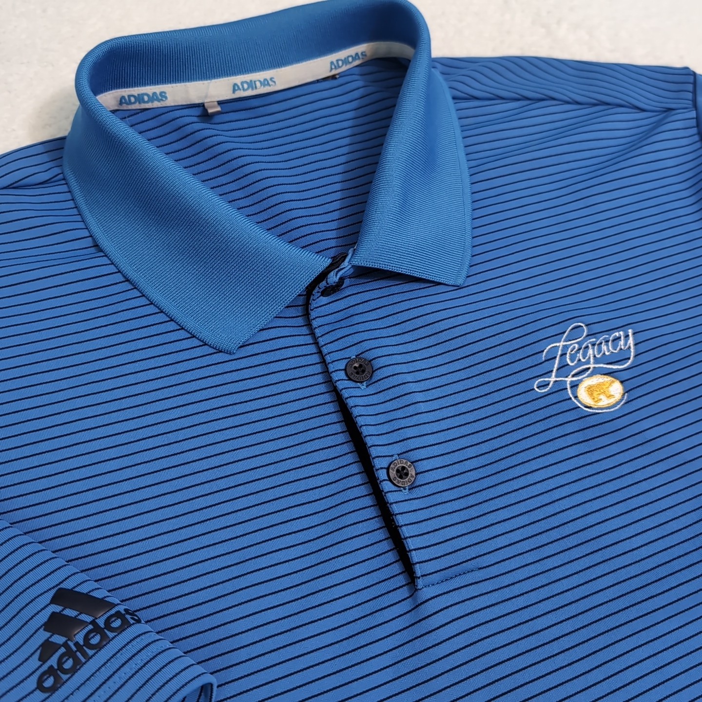 Adidas ClimaCool 2-Color Pencil Stripe Polo Men's XL Blue Legacy Jack Nicklaus gallery