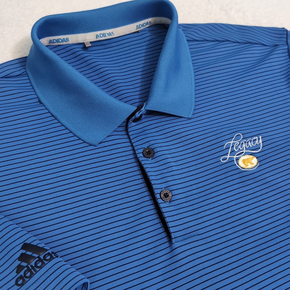 Adidas ClimaCool 2-Color Pencil Stripe Polo Men's XL Blue Legacy Jack Nicklaus