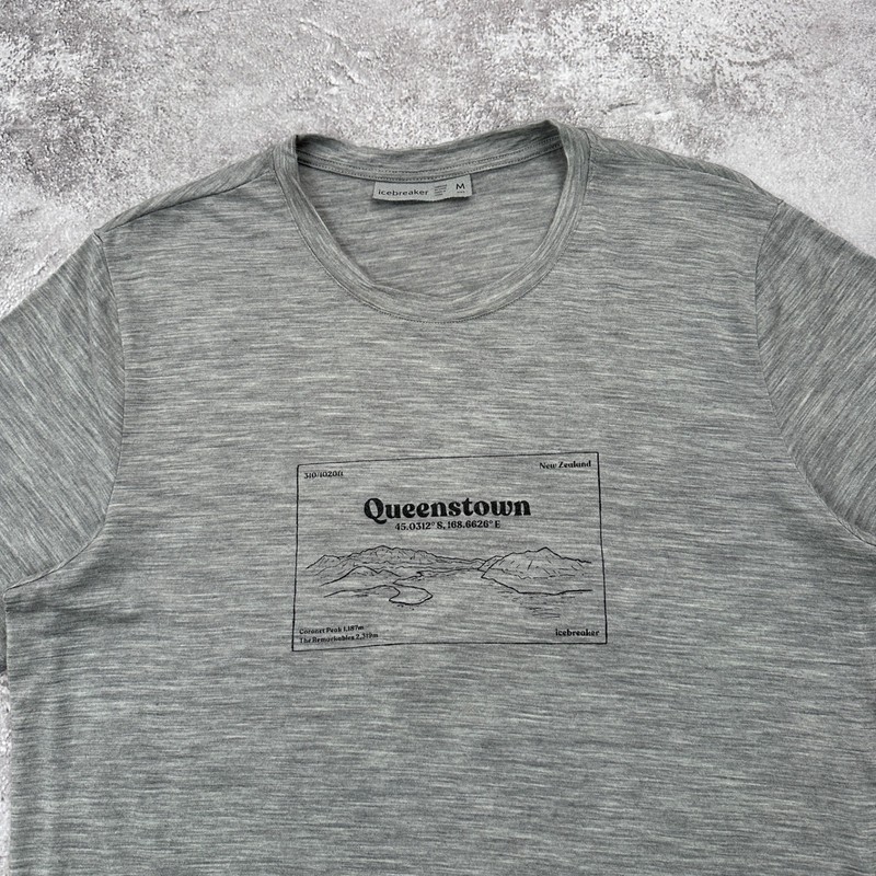 Icebreaker Merino Wool T-Shirt Men Tech Lite Queenstown Metro Heather Tee Size M gallery