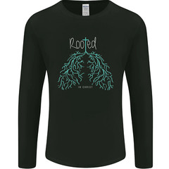 Rooted Christ Christian Catholic Religion Mens Long Sleeve T-Shirt