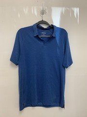 Rhone Delta Pique Polo Shirt Men’s M Blue Short Sleeve Top Performance Golf