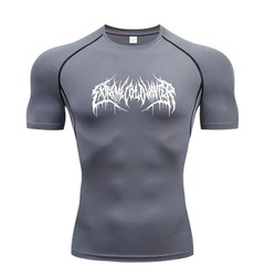 Summer Compression Sweatshirt Short Sleeve Men’s Fitness T-Shirt Running.