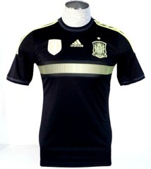 Adidas ClimaCool Spain 2014 World Cup Black & Neon Away Football Jersey Mens NWT