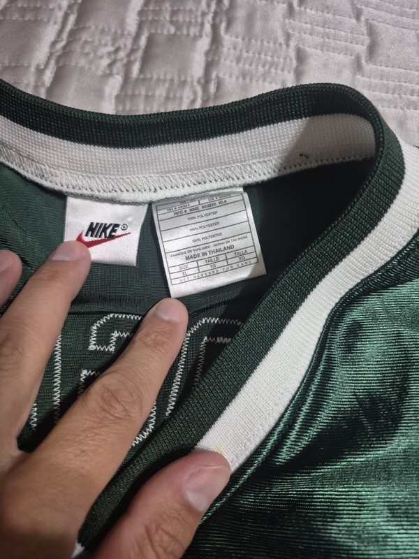 Vintage 90s Nike Basketball Jersey Shirt Xl Satin Dark Green Silky Shiny gallery