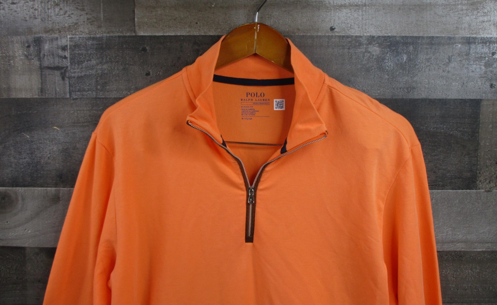 Polo Ralph Lauren Pullover Mens Medium Orange 1/4 Zip Golf Performance Stretch gallery