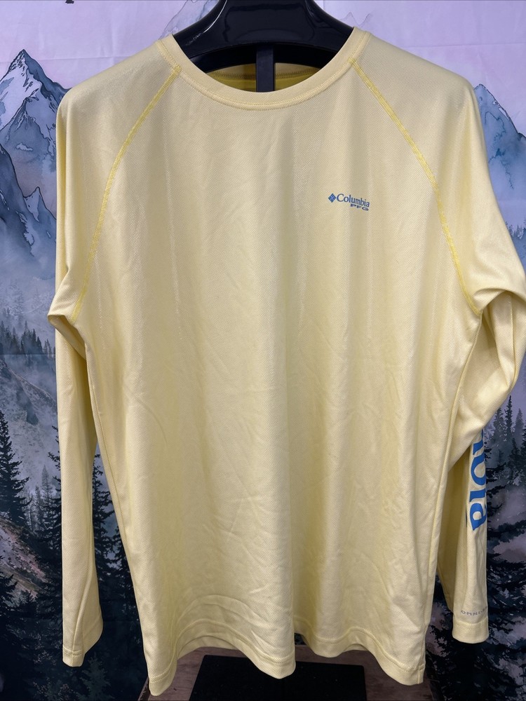 Columbia PFG Men’s Size XL Terminal Tackle Long Sleeve Shirt Yellow