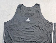 Adidas Men’s Tank Top Athletic Gray White Logo Sleeveless Gym Workout Run 3XL