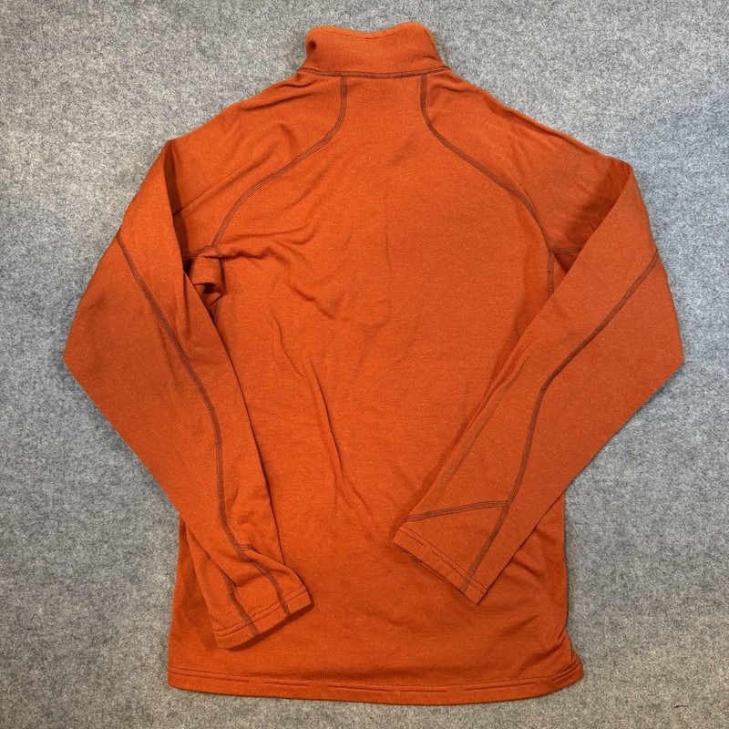 Patagonia Pullover Mens Small Orange Capilene 1/4 Zip Long Sleeve Base Layer Top gallery