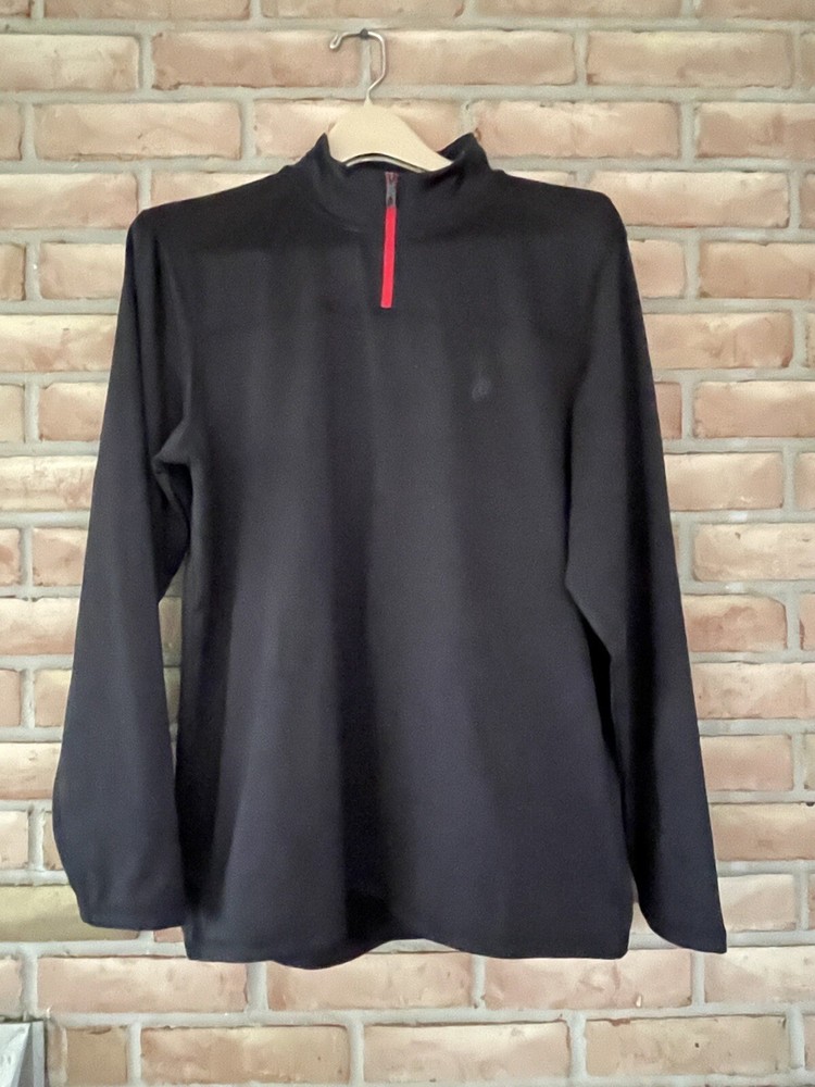 Spyder Active Men Shirt Pullover Black Red 1/4 Zip Long Sleeve Size Medium ProWB