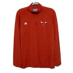 Adidas Chicago Bulls Ultimate Tee Mens Large Red Quarter Zip Pullover Climalite