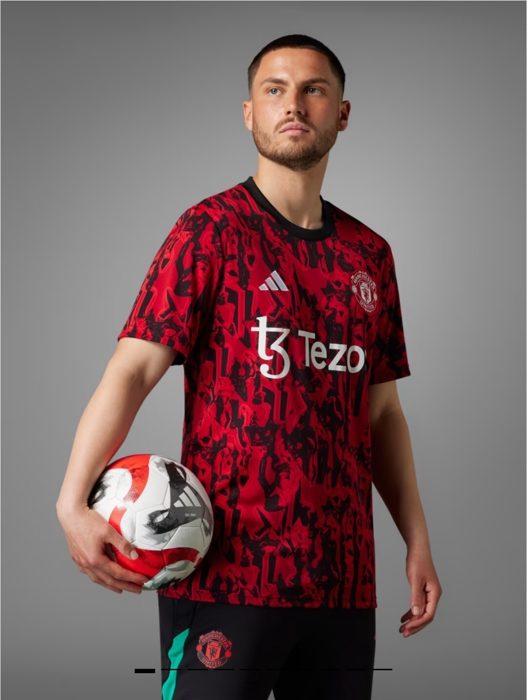 Adidas Men Manchester United Pre-Match Jersey Red Camo - New With Tags Large gallery