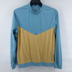 Men’s Nike Shield Victory Golf Rain Windbreaker Crew Pullover Blue Yellow Medium
