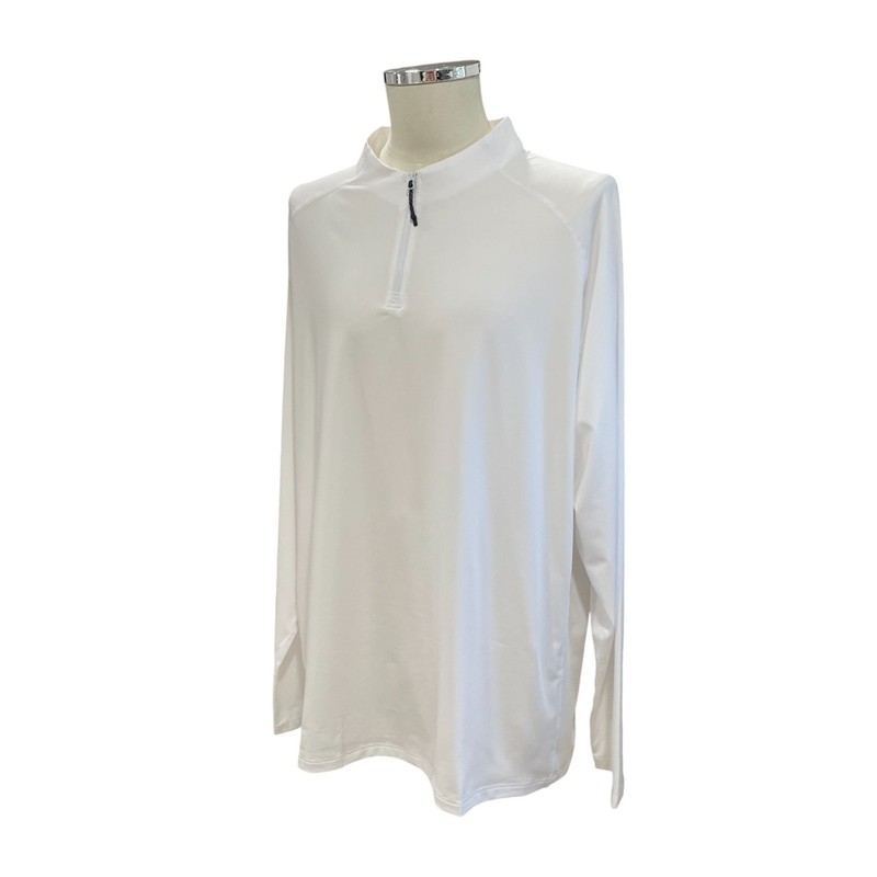 White Quarter Zip Performance Long Sleeve Shirt 2XL Athleisure Training Minimal gallery