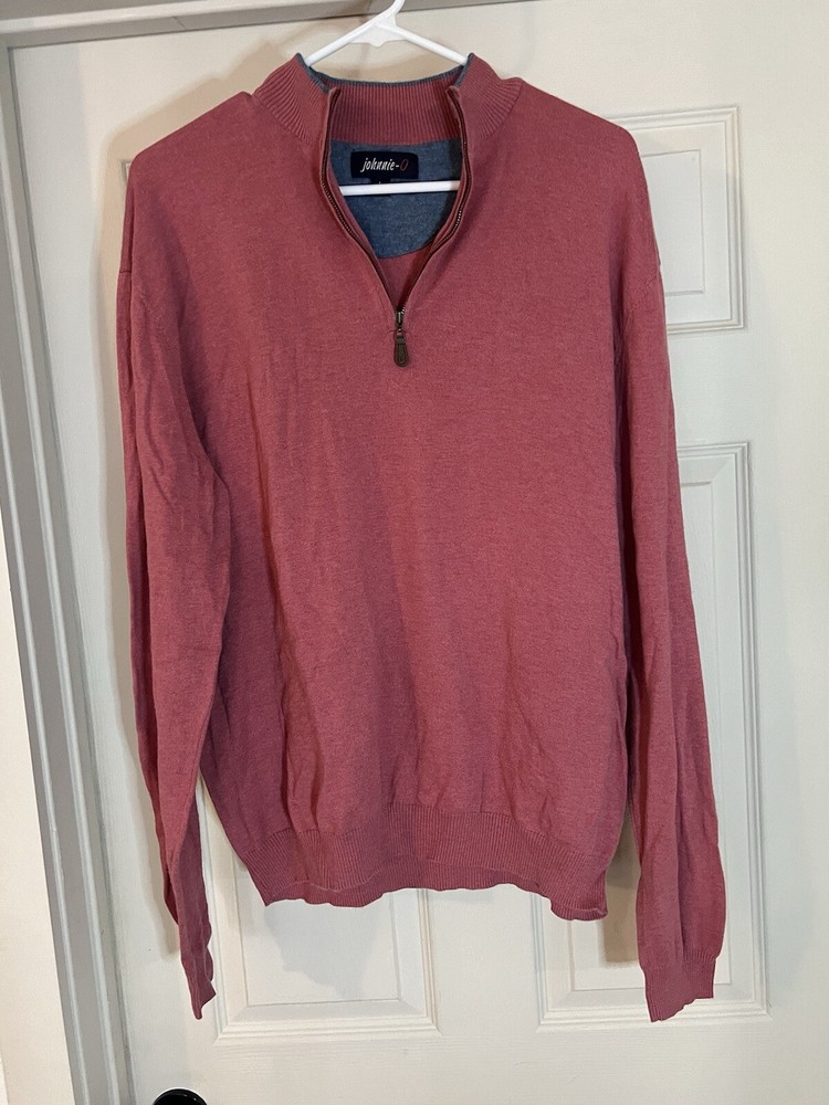 JOHNNIE-O SULLY 1/4 ZIP PULLOVER IN AMBER SZ Large Salmon Color RN 121927