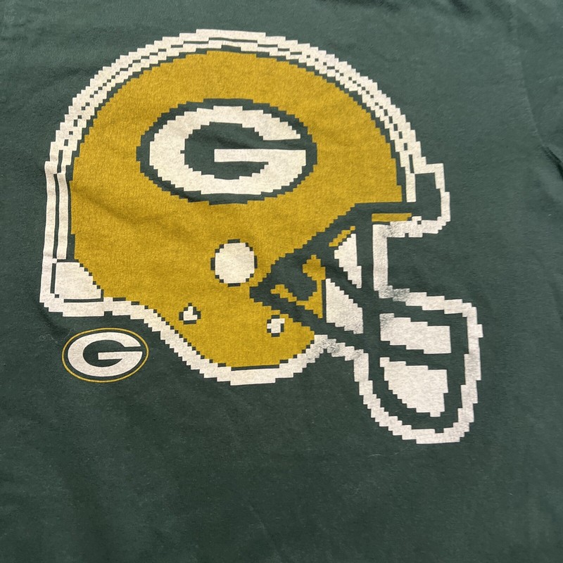 Green Bay Packers Pixelated Pixel Helmet Green Graphic Shirt Mens Small gallery