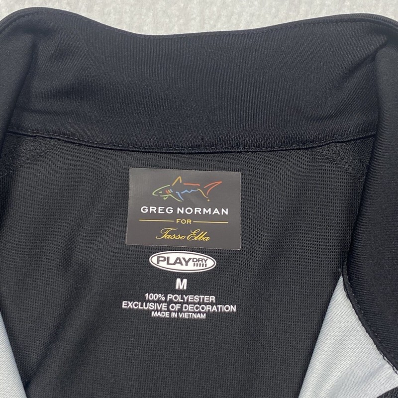 Greg Norman 1/4 Zip Shirt Mens Medium Play Dry Black Tasso Elba Long Sleeve gallery
