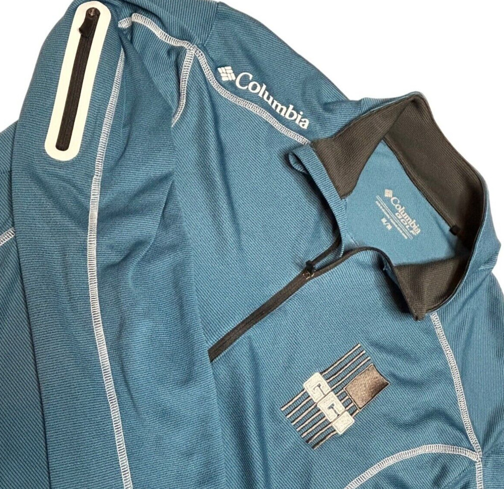 Columbia Golf Mens Medium Blue Long Sleeve 1/4 Zip Omni-Wick Pullover Shirt