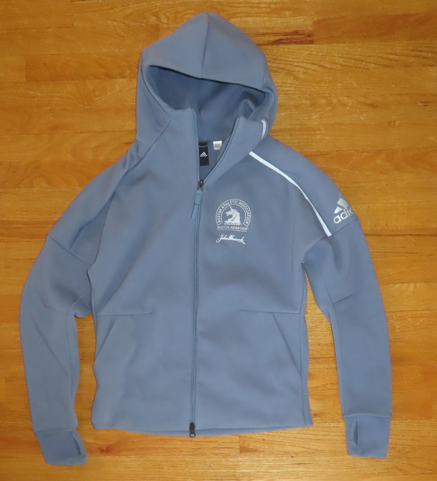 Adidas B.A.A. BOSTON MARATHON "TOGETHER FORWARD" Zippered (LG) Hooded Jacket gallery