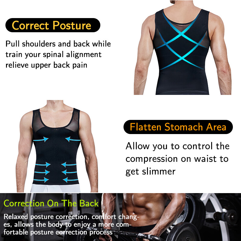 Gynecomastia Compression Shirt Slimming Mens Shapewear to Hide Man Boobs Moobs gallery
