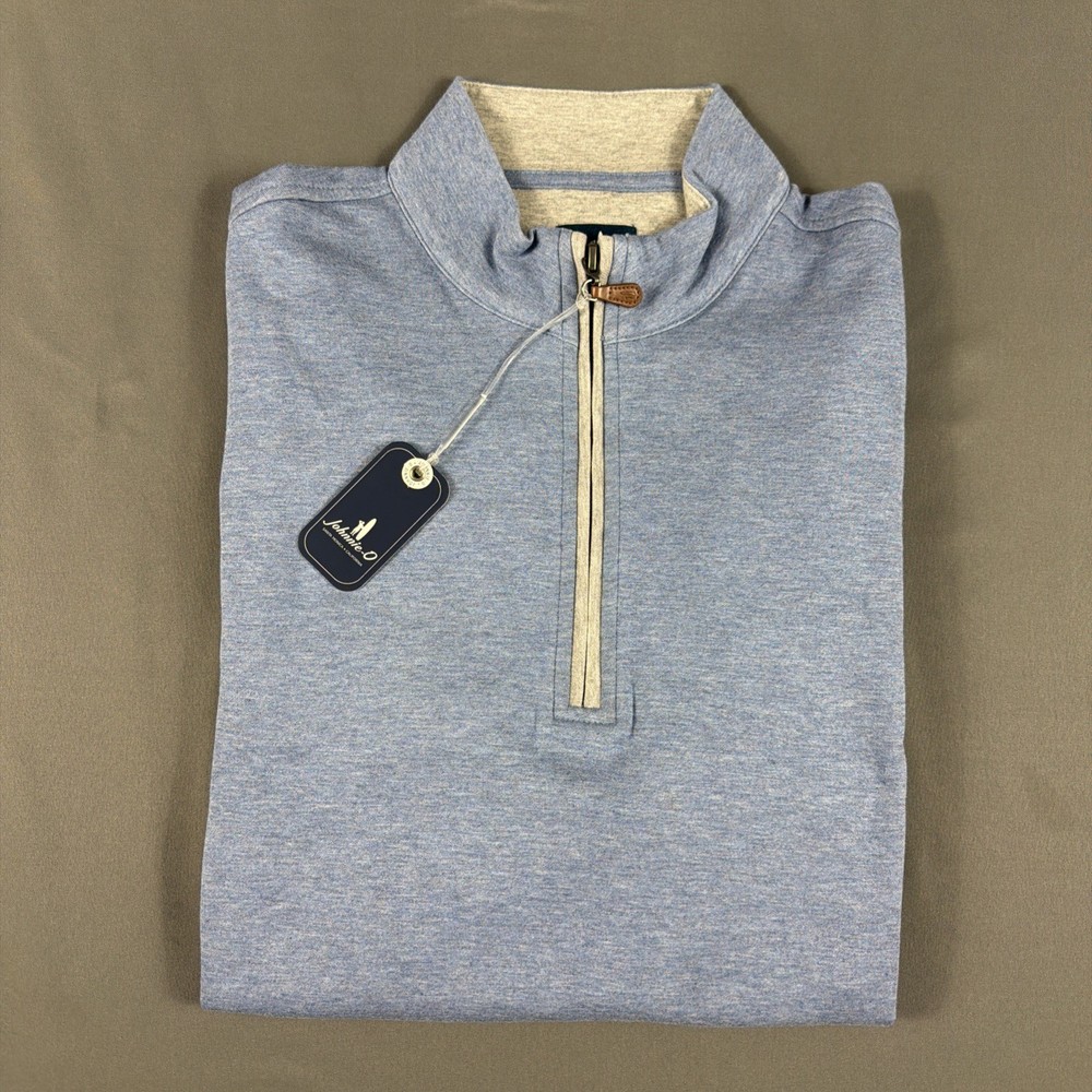 Johnnie-O Golf Pullover Sully Small Laguna Blue Cotton Modal NWT MSRP $138