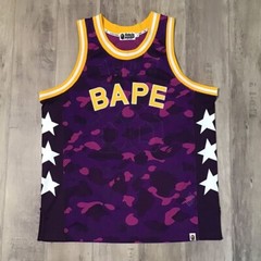 BAPE Purple camo x yellow basketball tank top A Bathing Ape Size XL