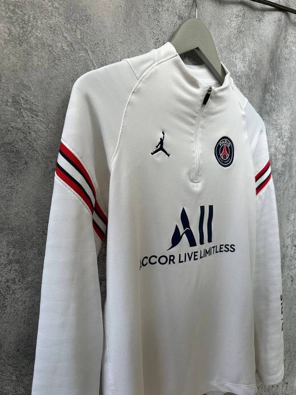 Jordan PSG 21/22 Long Sleeve Track Zip Jersey White Long Sleeve Men's Size Small gallery