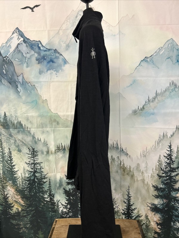 Smartwool 150 Mens Size Medium Long Sleeve 1/4 Zip Base Layer Black gallery