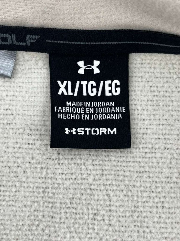 Under Armour Golf Storm SweaterFleece Mens XL Beige 1/4 Zip Ribbed Stretch Light gallery