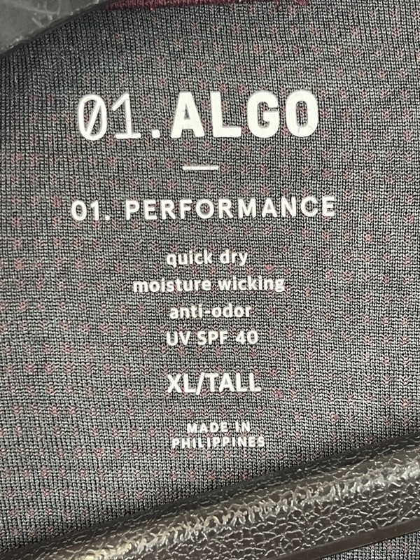 01.Algo Mens XLT Tall Performance Quick Dry UV40 Long Sleeve Shirt Maroon gallery
