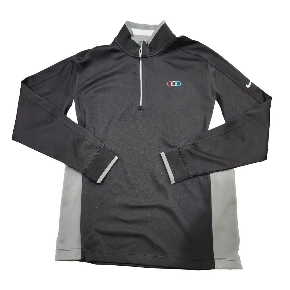 Nike Golf Dri-Fit Half-Zip Pullover Black & Gray Men Size Large See company Logo