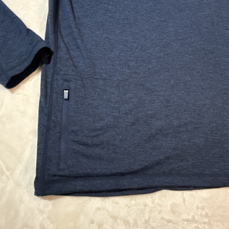 Quince Men's Med Flowknit Ultra-Soft Performance Half-Zip Pullover Heather Navy gallery