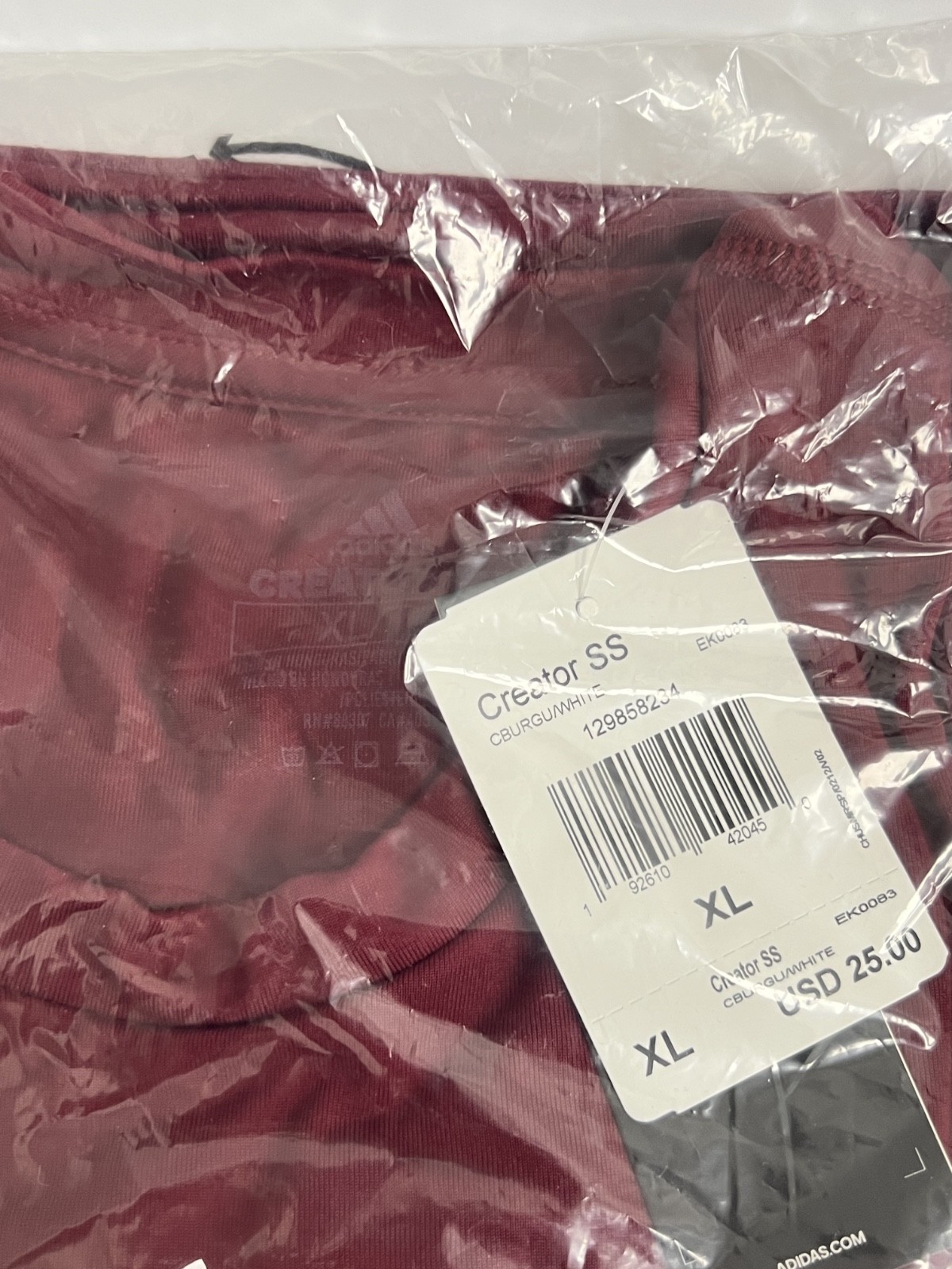 Adidas - Creator - Men's Short Sleeve T-Shirt - Burgundy - X-Large - EK0083 gallery