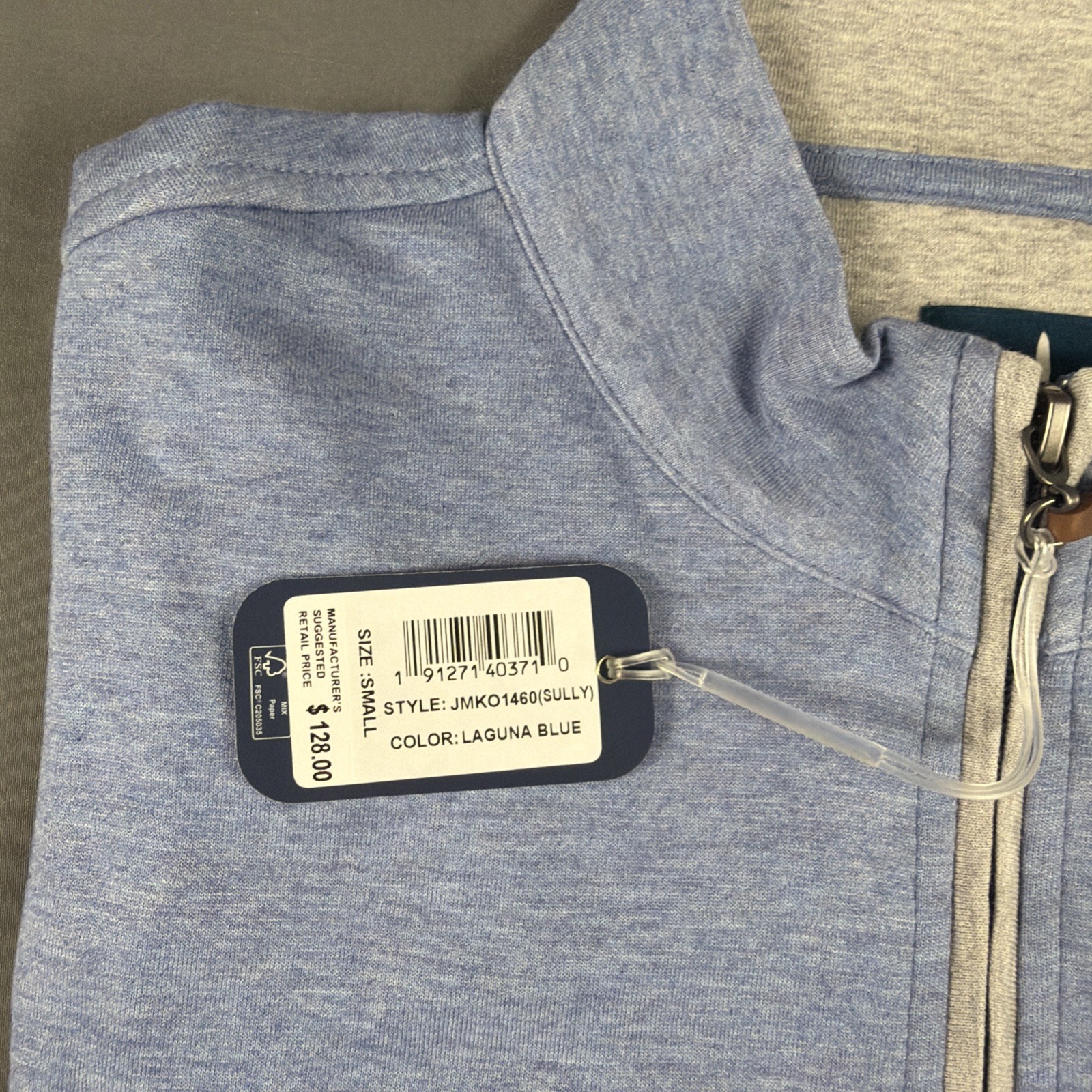 Johnnie-O Golf Pullover Sully Small Laguna Blue Cotton Modal NWT MSRP $138 gallery