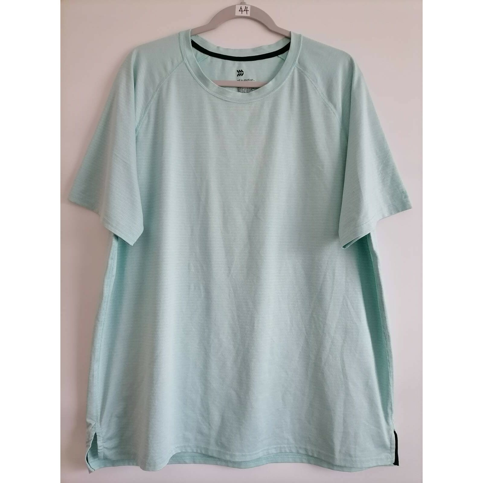 All In Motion Mens Activewear T Shirt Mint Blue Side Slit XL gallery