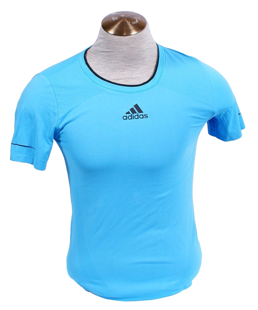 Adidas Men's M Blue Super Nova Short Sleeve Running Shirt Wicking