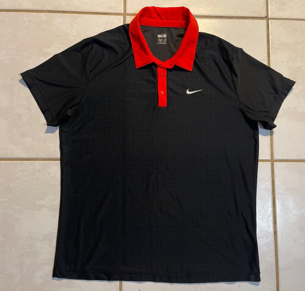 Nike Roger Federer RF 2009 US Open Tennis Polo Shirt 348303-010 XL