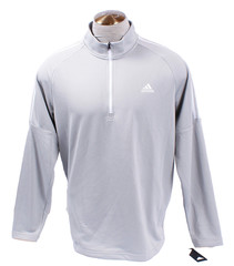 Adidas Golf Men’s S Gray 1/4 Zip Long Sleeve Pullover 3 Stripes UPF 50