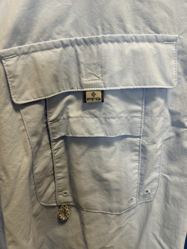 NEW Columbia PFG Bahama II Fishing Shirt Mens 2X Tall 2XLT Blue L/S Sleeve gallery