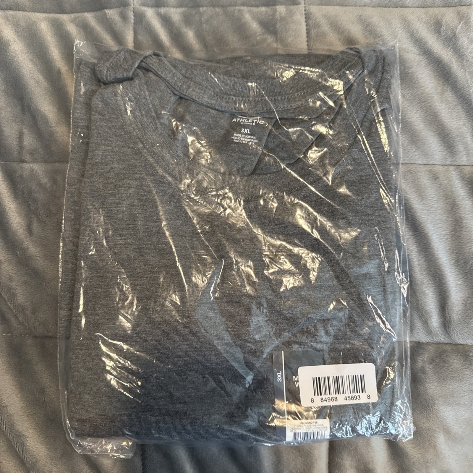 Athletic Works Men's 3XL Moisture Wicking Tee Gray Tri-Blend T-Shirt gallery